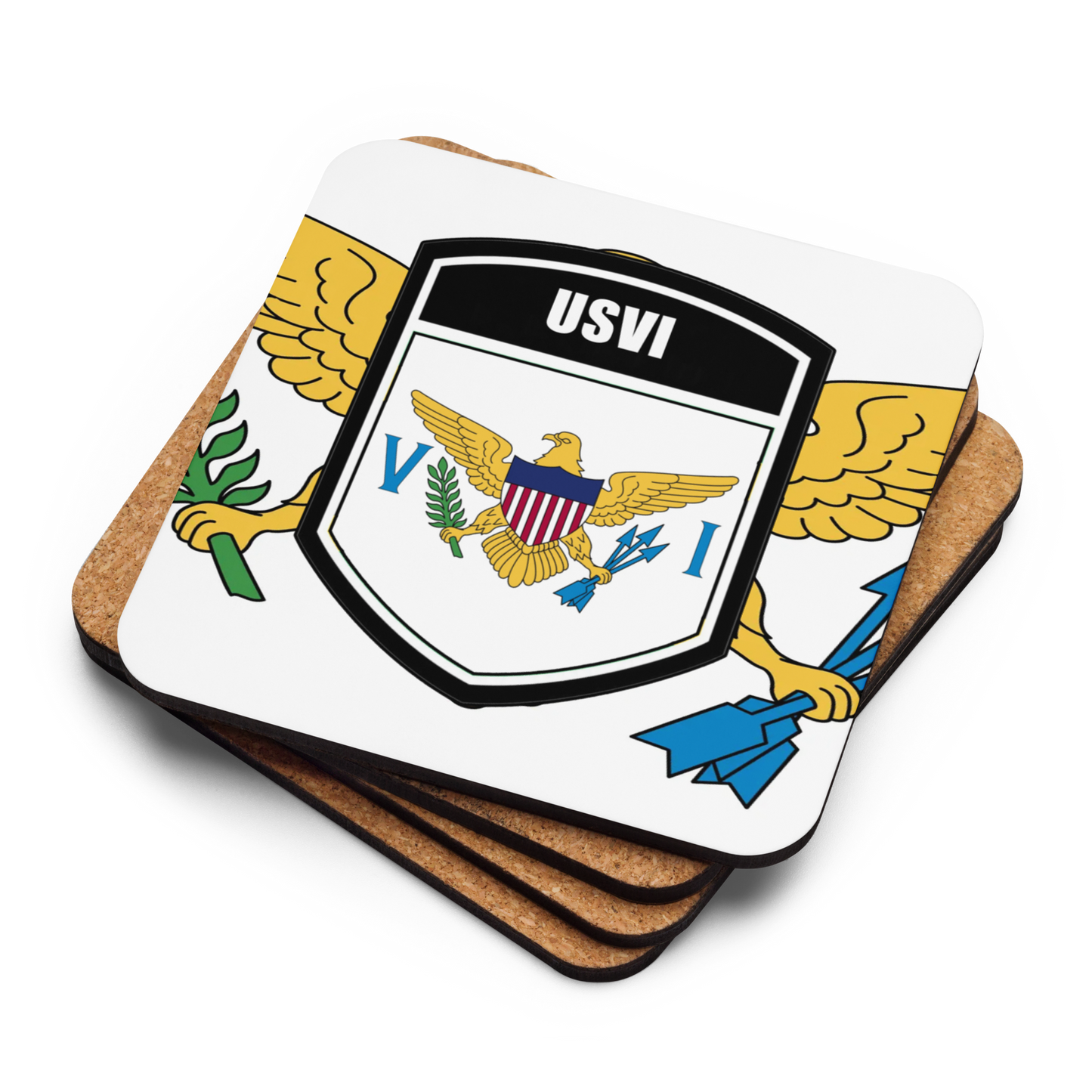 USVI Cork-back coaster