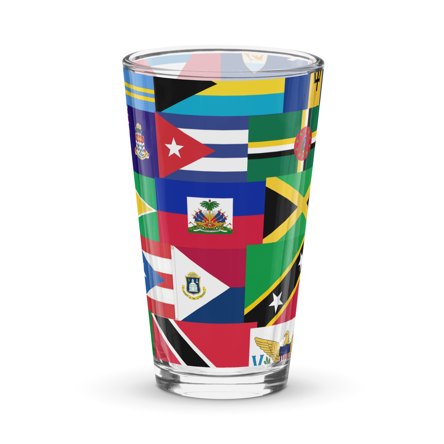 West Indian Flags Shaker pint glass
