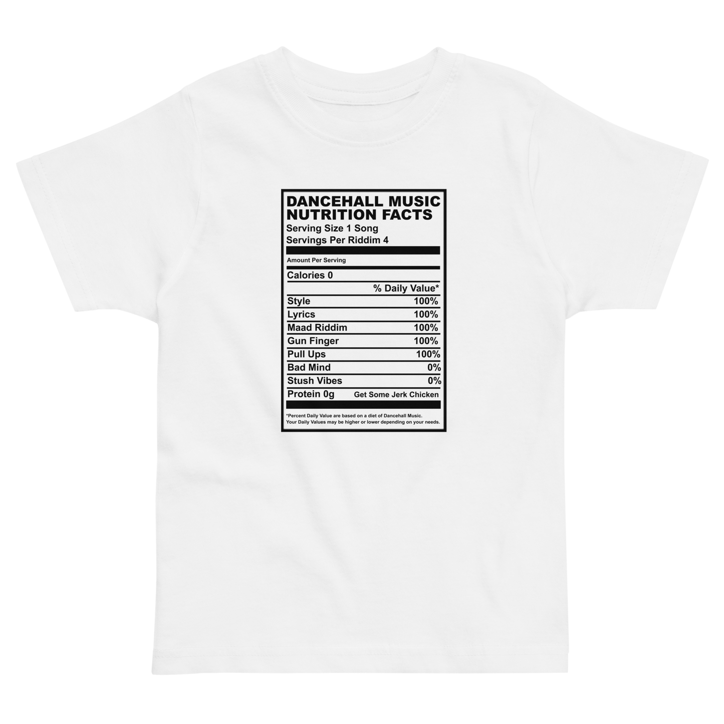 Dancehall Music Nutrition Facts Toddler t-shirt