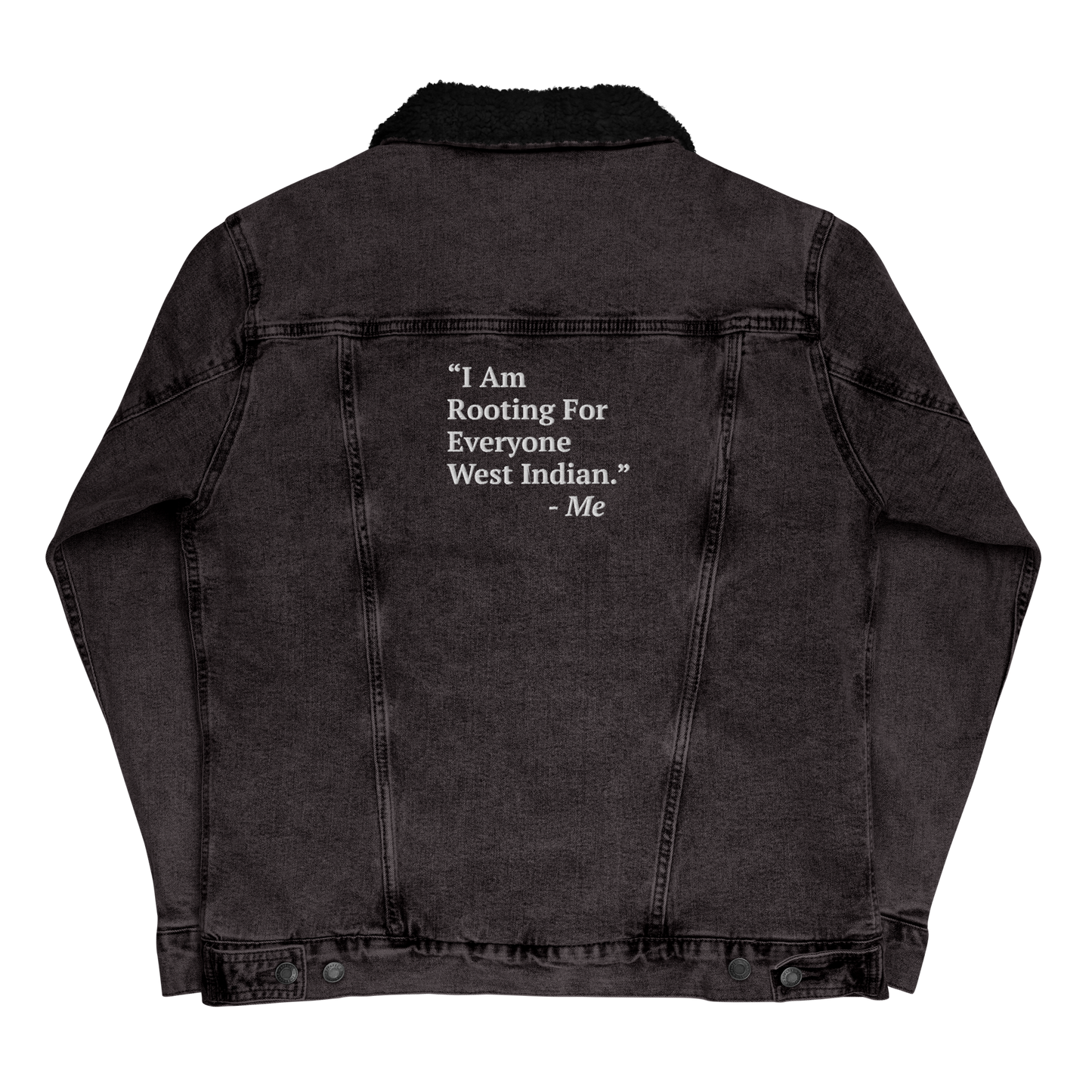 I Am Rooting: West Indian Unisex denim sherpa jacket