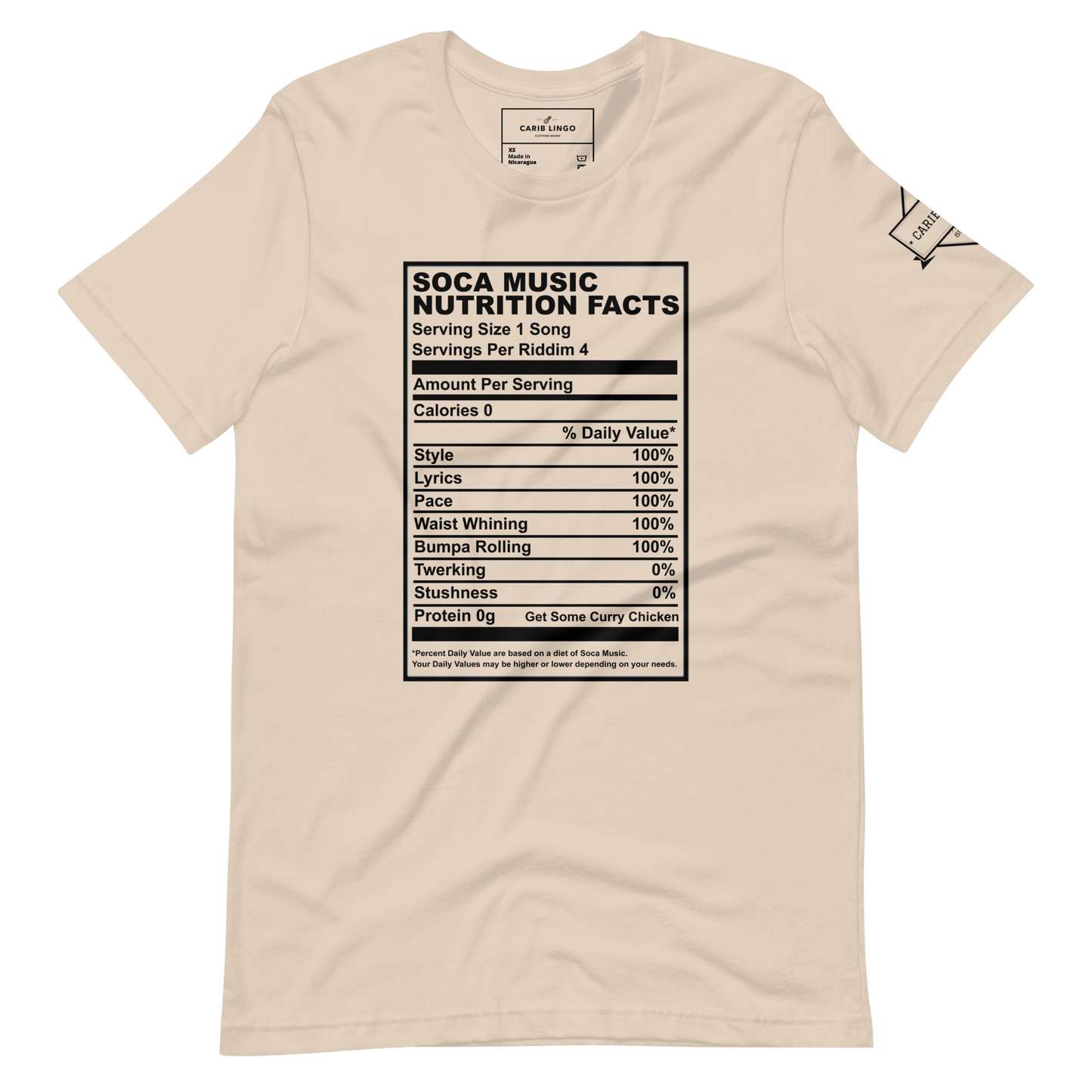 Soca Music Nutrition Facts Unisex t-shirt