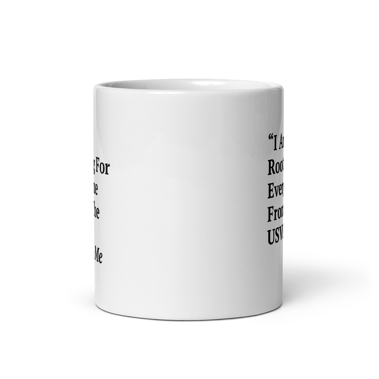 I Am Rooting: USVI White glossy mug