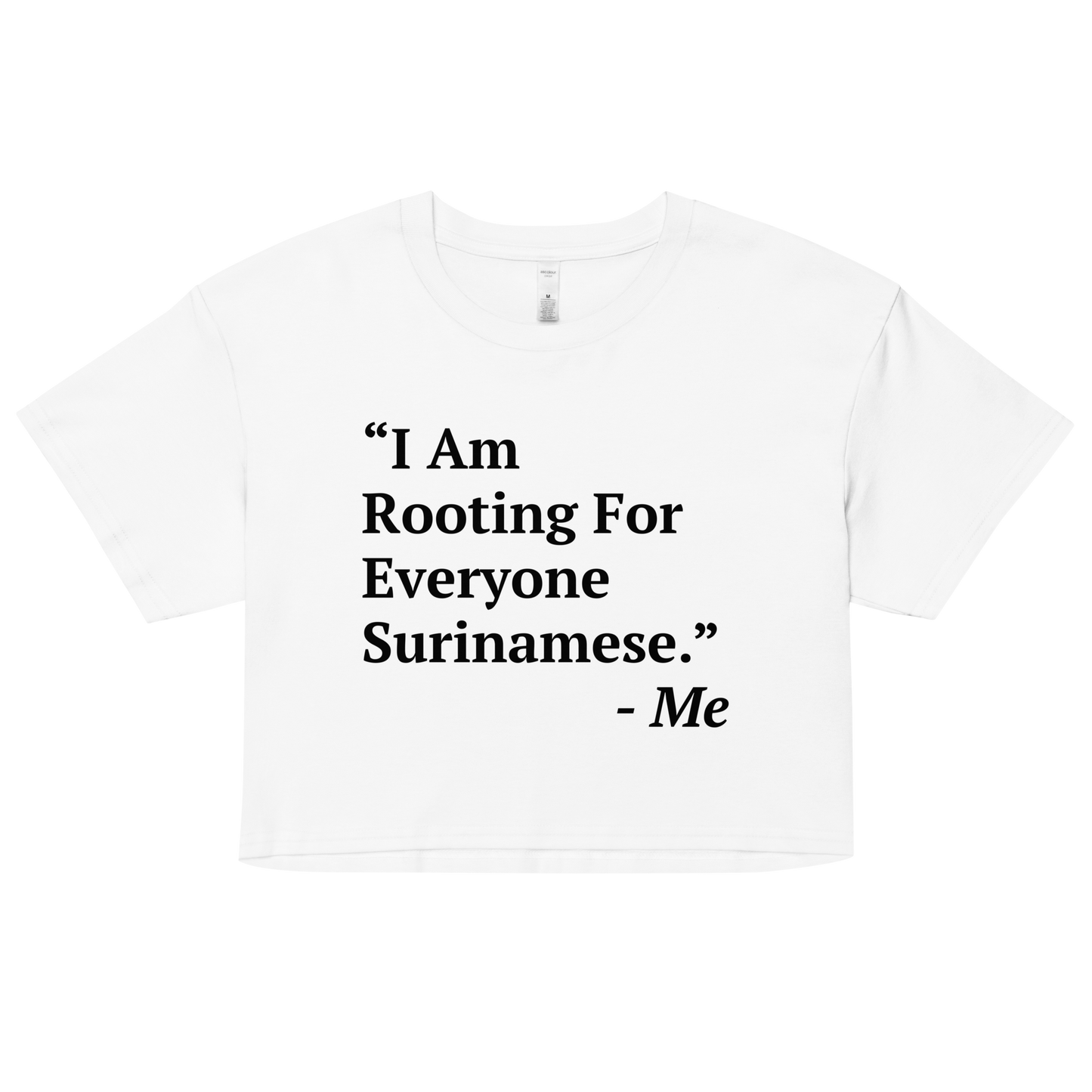 I Am Rooting: Suriname Women’s crop top