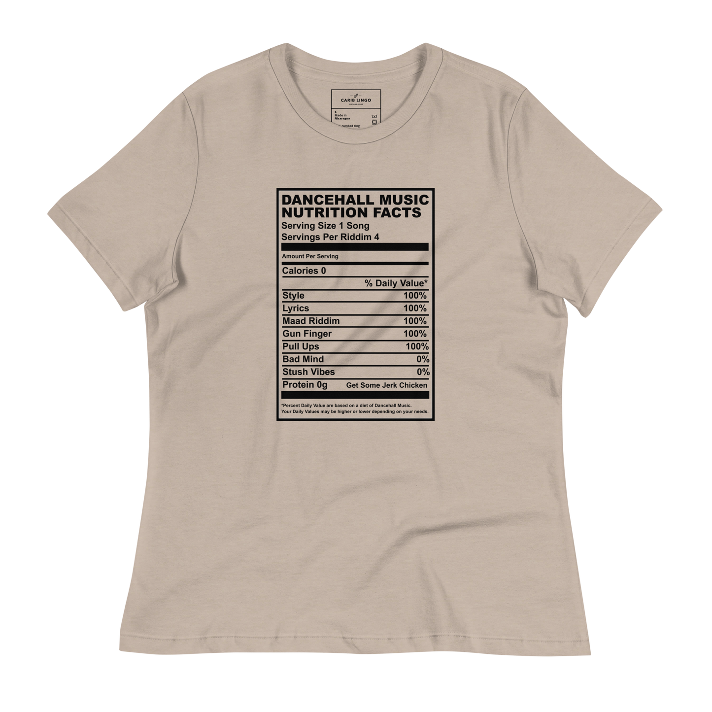 Dancehall Music Nutrition Facts Women's Relaxed T-Shirt