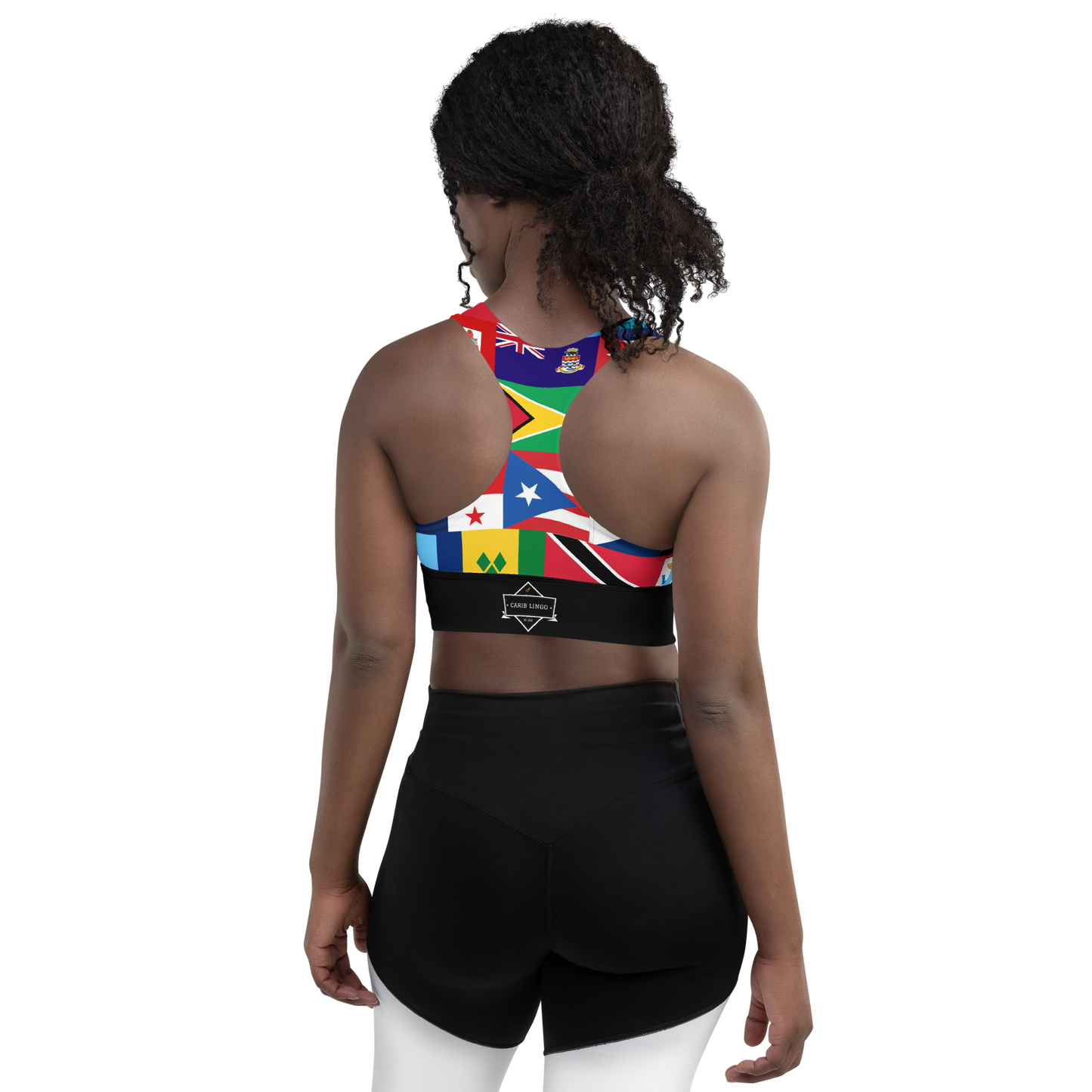 West Indian Flags Longline sports bra
