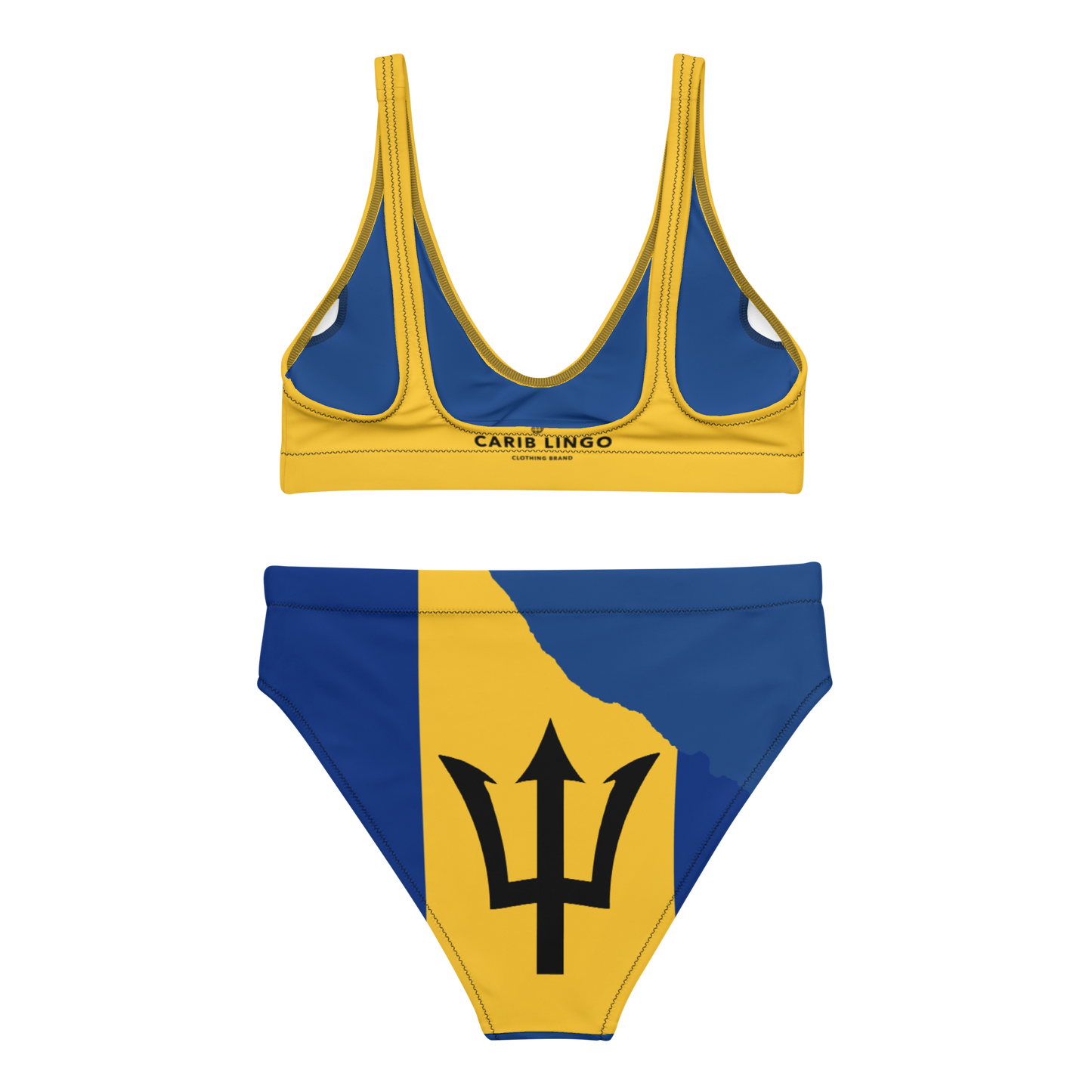 I Am Rooting: Barbados Recycled high-waisted bikini