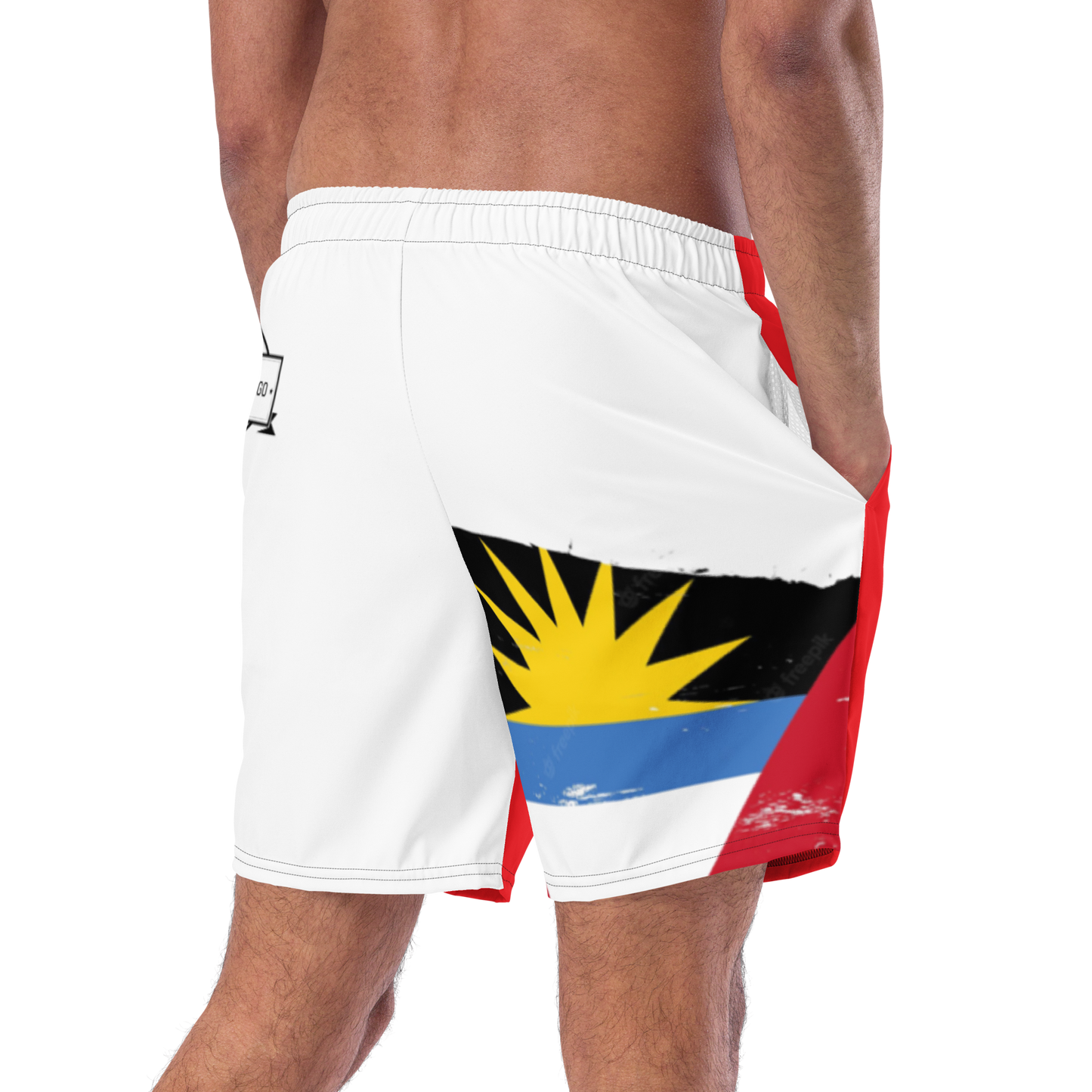 I Am Rooting: Antigua & Barbuda Men's swim trunks