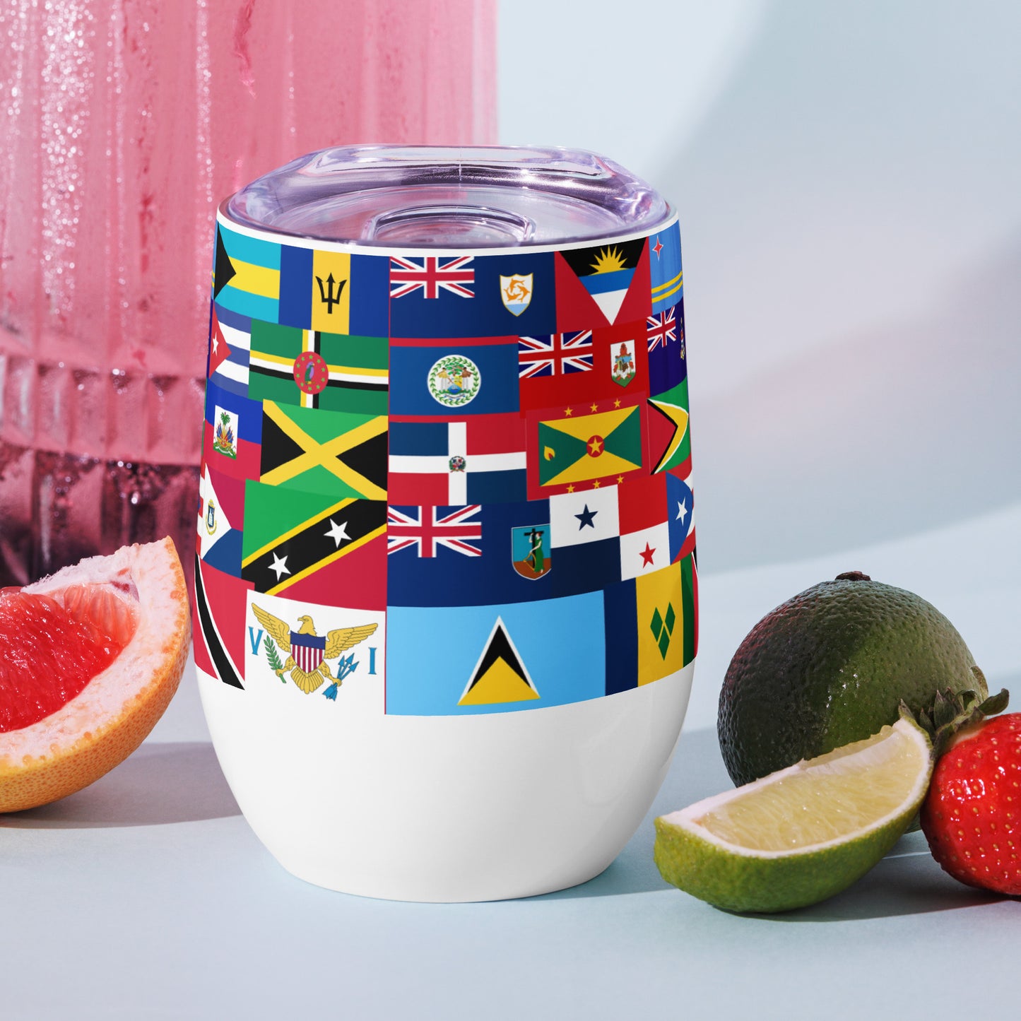 West Indian Flags Wine tumbler
