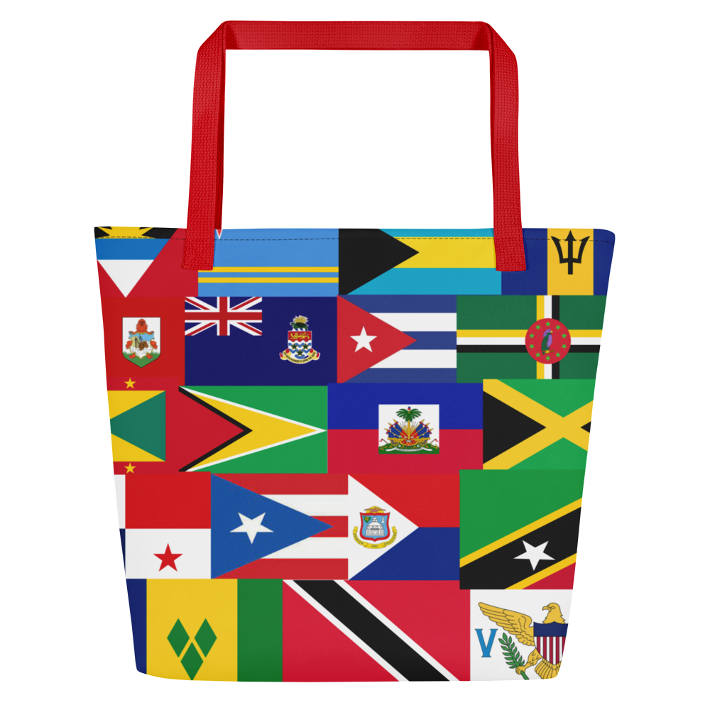 West Indian Flags Large Tote Bag