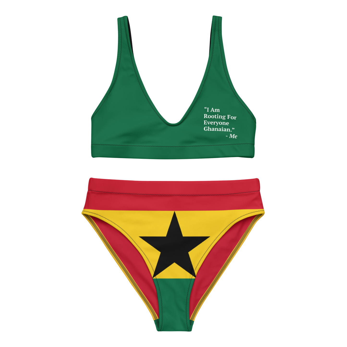 I Am Rooting: Ghana Recycled high-waisted bikini