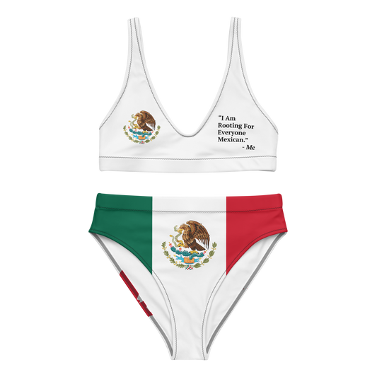 I Am Rooting: Mexico Recycled high-waisted bikini