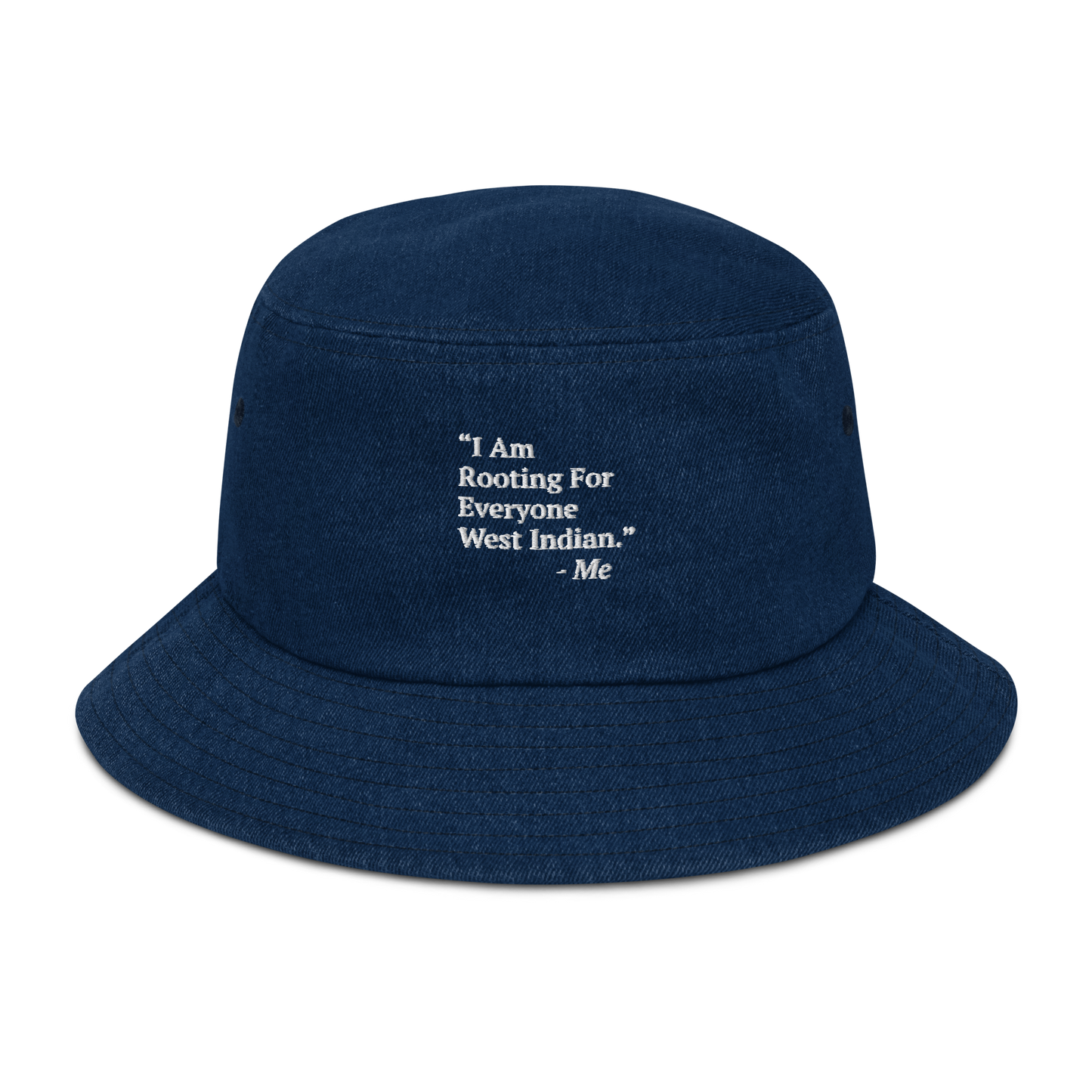 I Am Rooting: West Indian Denim bucket hat