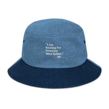 I Am Rooting: West Indian Denim bucket hat