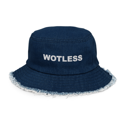 Wotless Distressed denim bucket hat