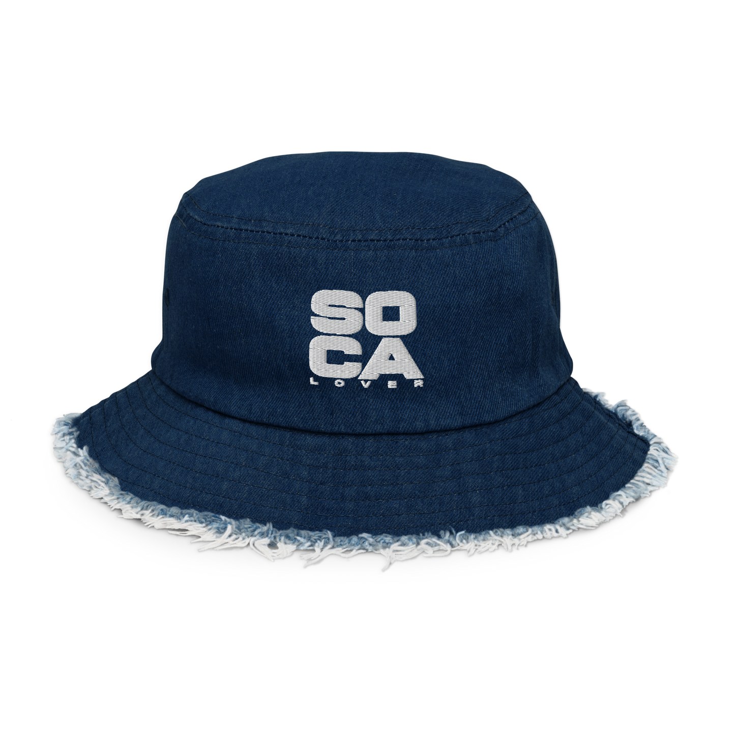 Soca Lover Distressed denim bucket hat