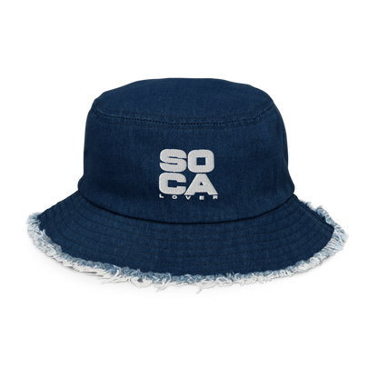 Soca Lover Distressed denim bucket hat