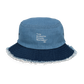 I Am Rooting: West Indian Distressed denim bucket hat