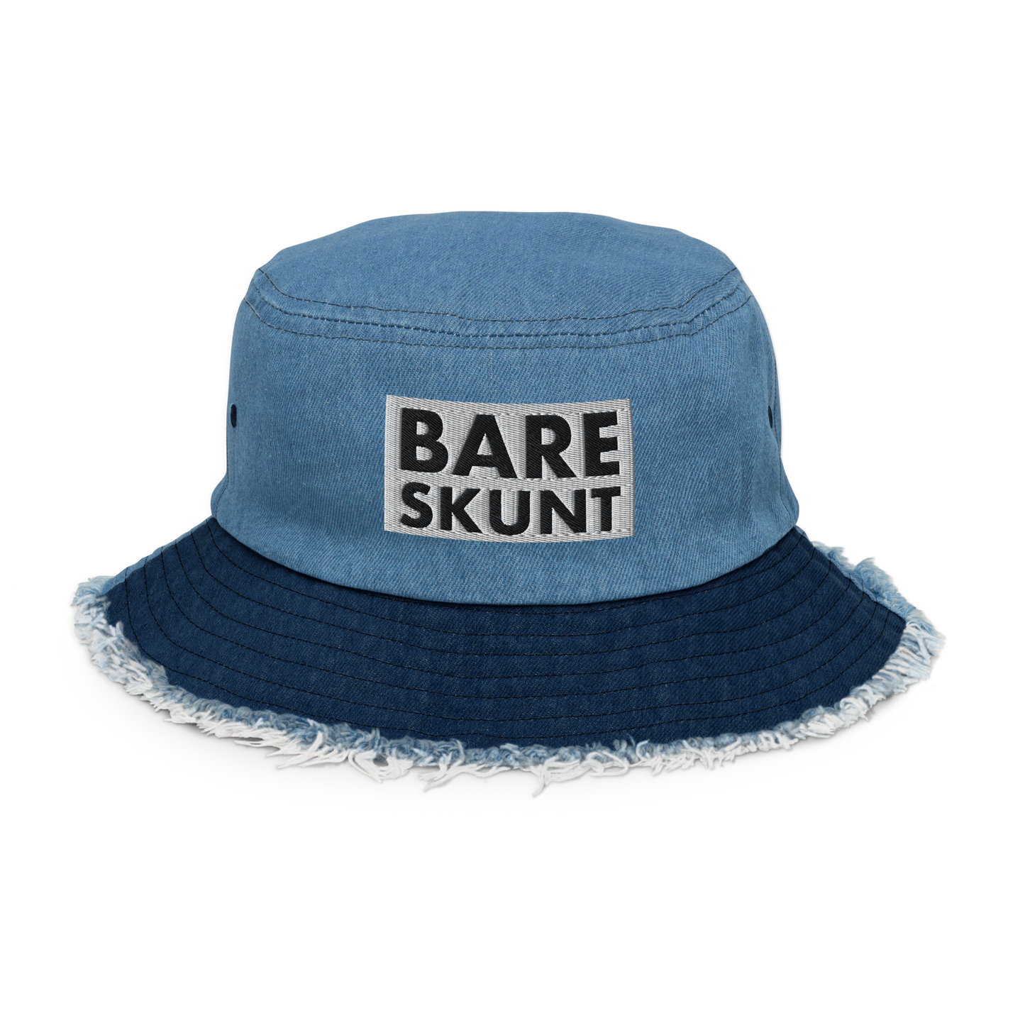 Bare Skunt Distressed denim bucket hat