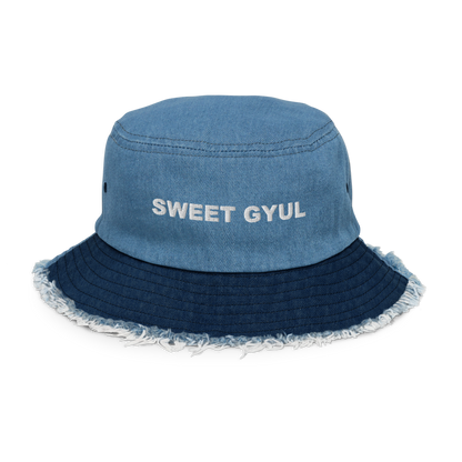Sweet Gyul Distressed denim bucket hat