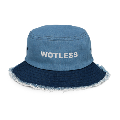 Wotless Distressed denim bucket hat