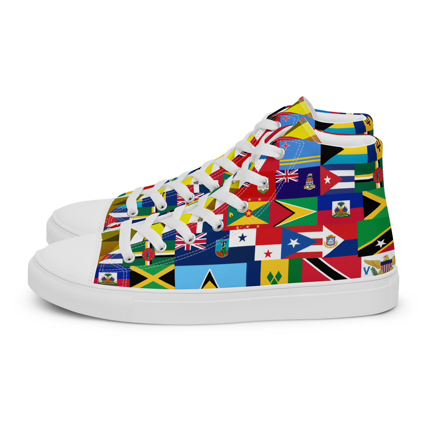 West Indian Flag Men’s high top canvas shoes