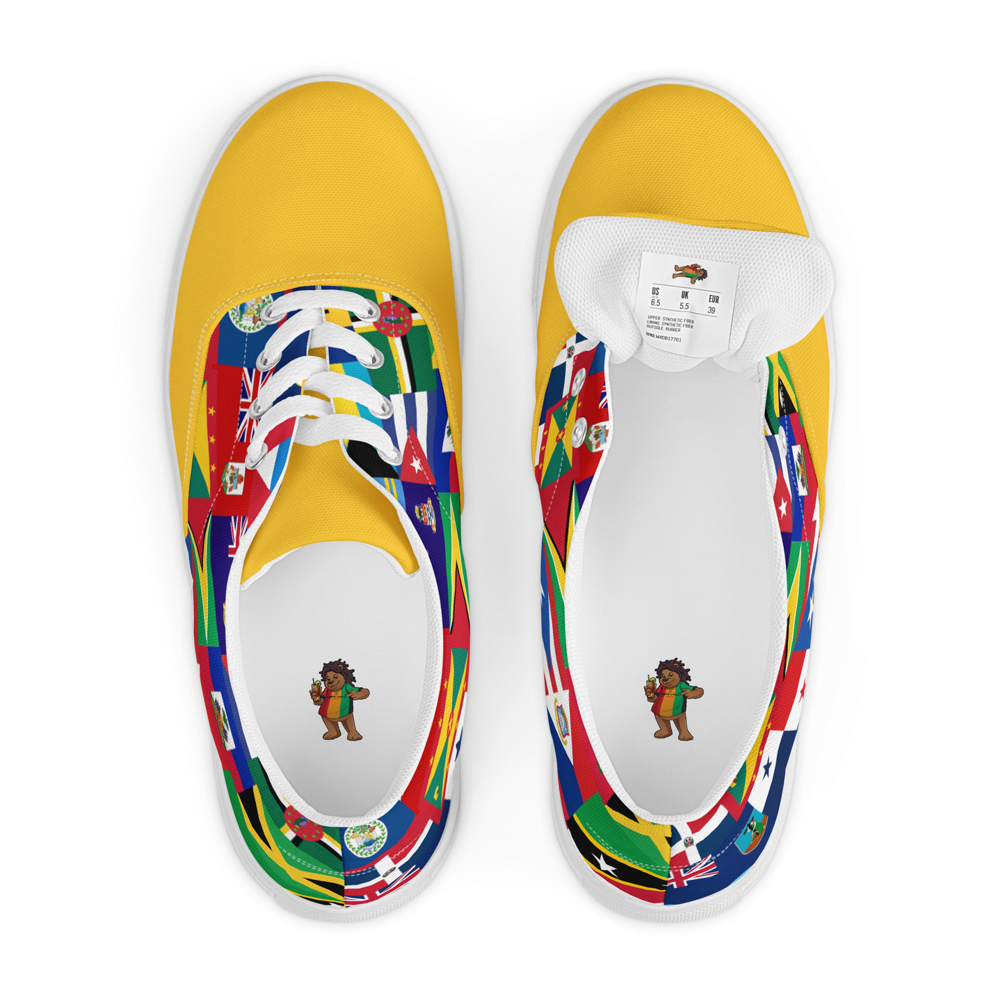 West Indian Flags Men’s lace-up canvas shoes