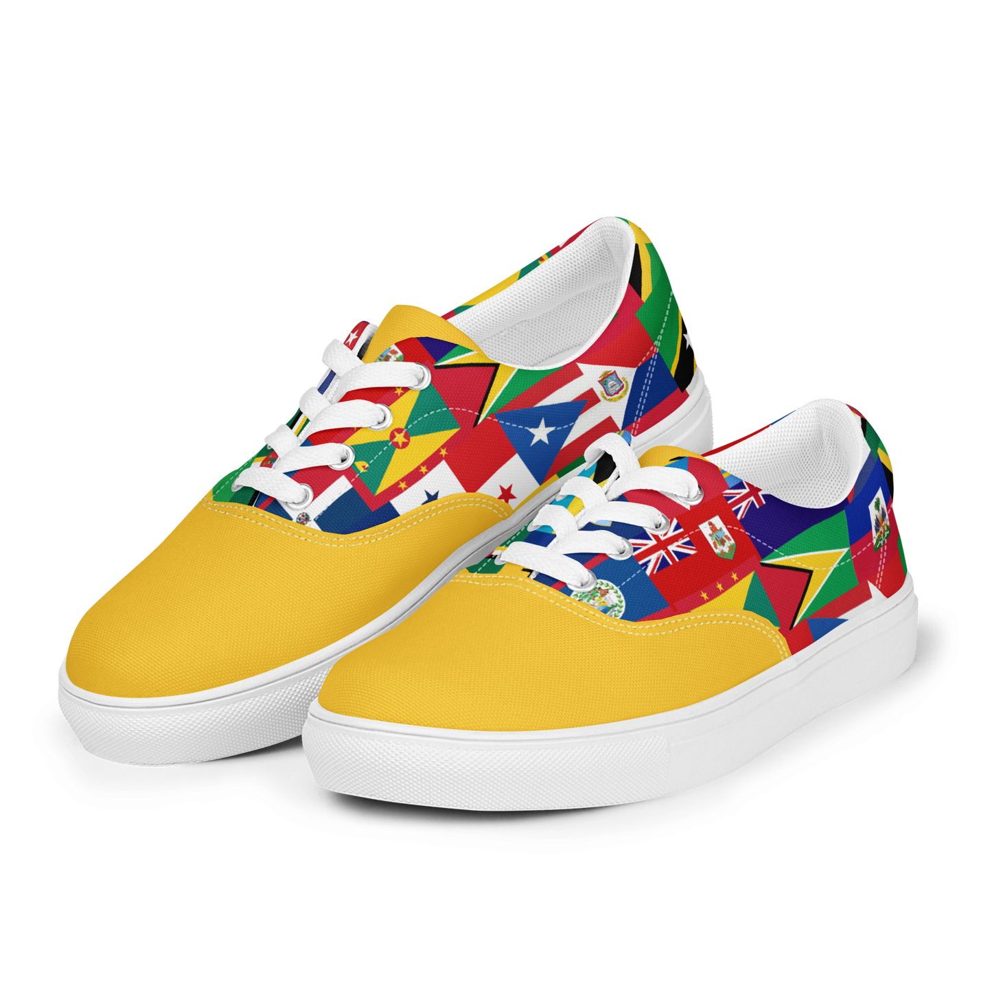 West Indian Flags Men’s lace-up canvas shoes