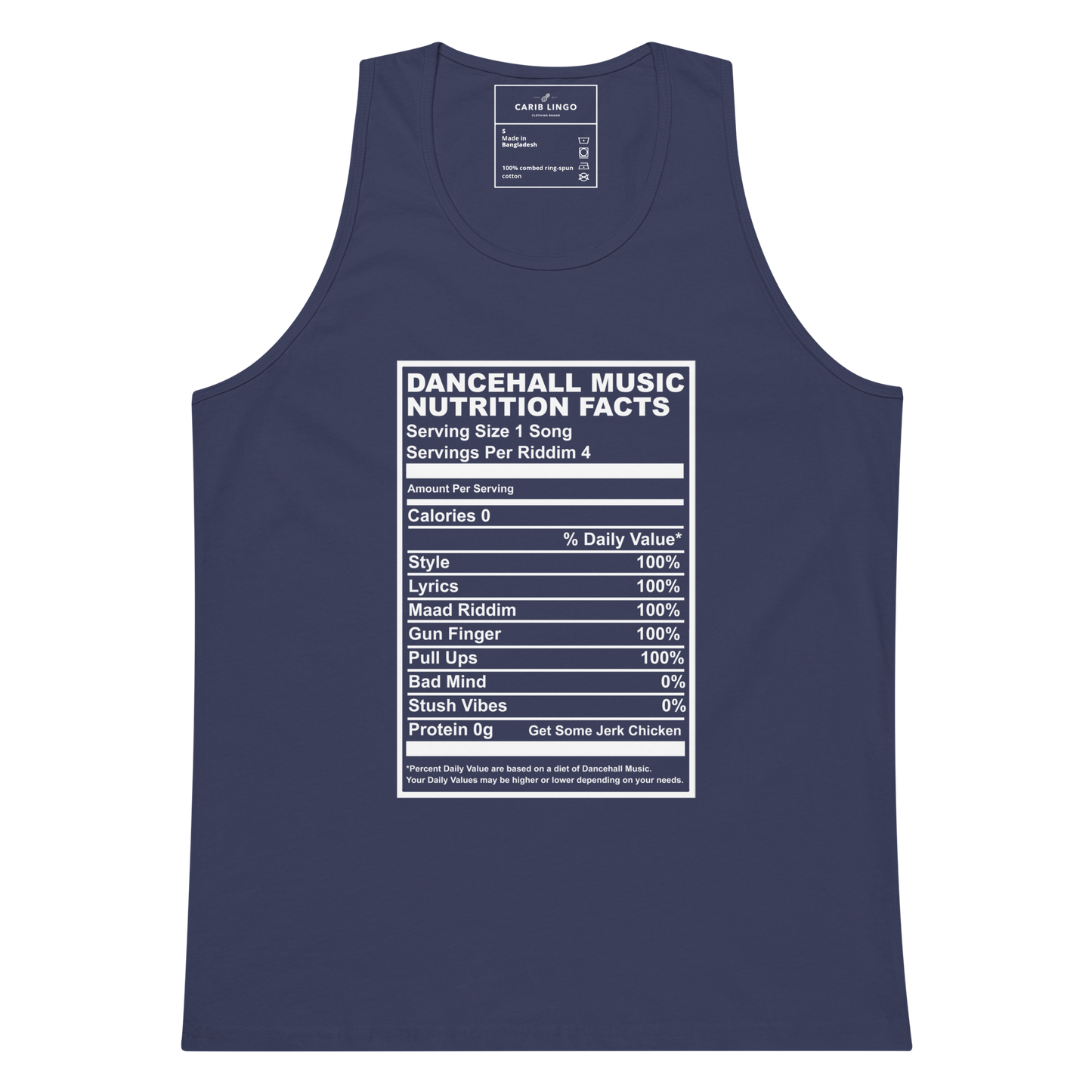 Dancehall Music Nutrition Facts Men’s premium tank top