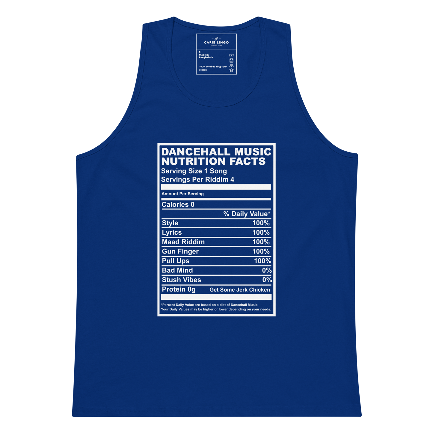 Dancehall Music Nutrition Facts Men’s premium tank top