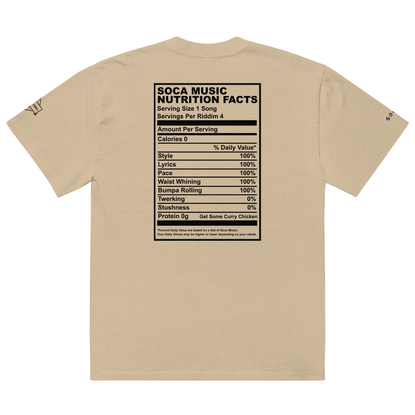 Soca Music Nutrition Facts Oversized faded t-shirt