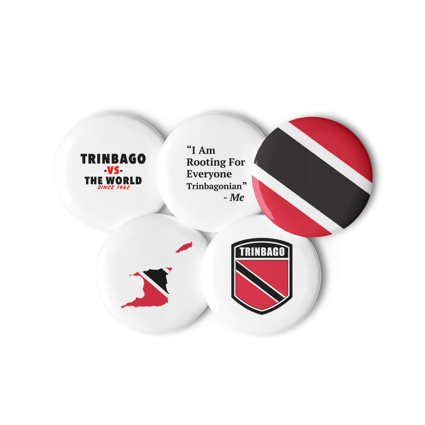 Trinbago Set of pin buttons