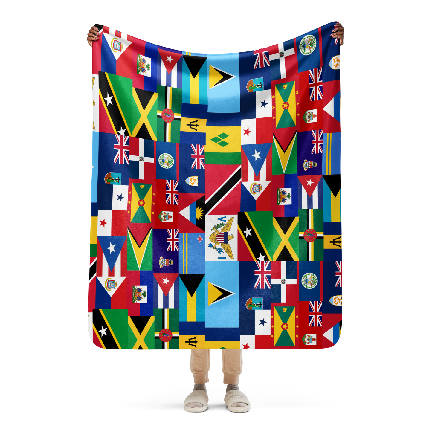 West Indian Flag Sherpa blanket