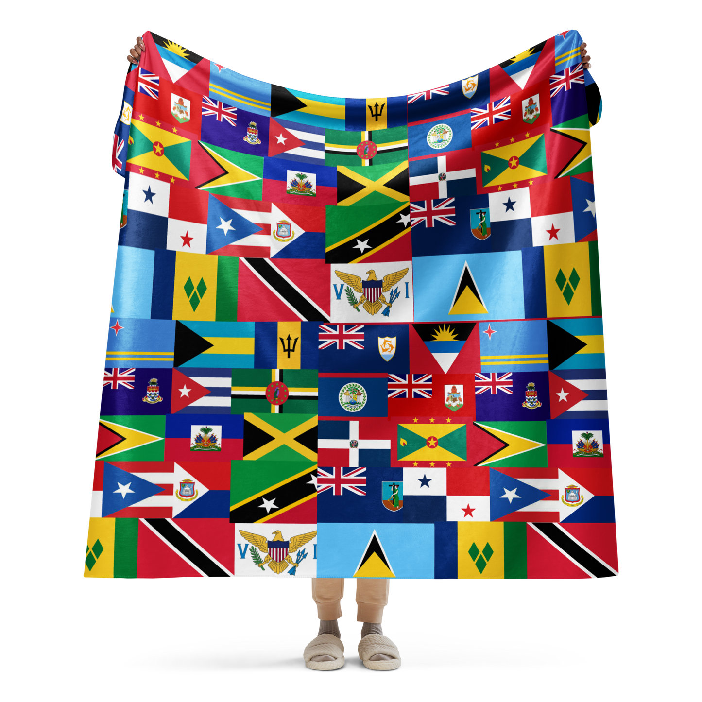 West Indian Flag Sherpa blanket