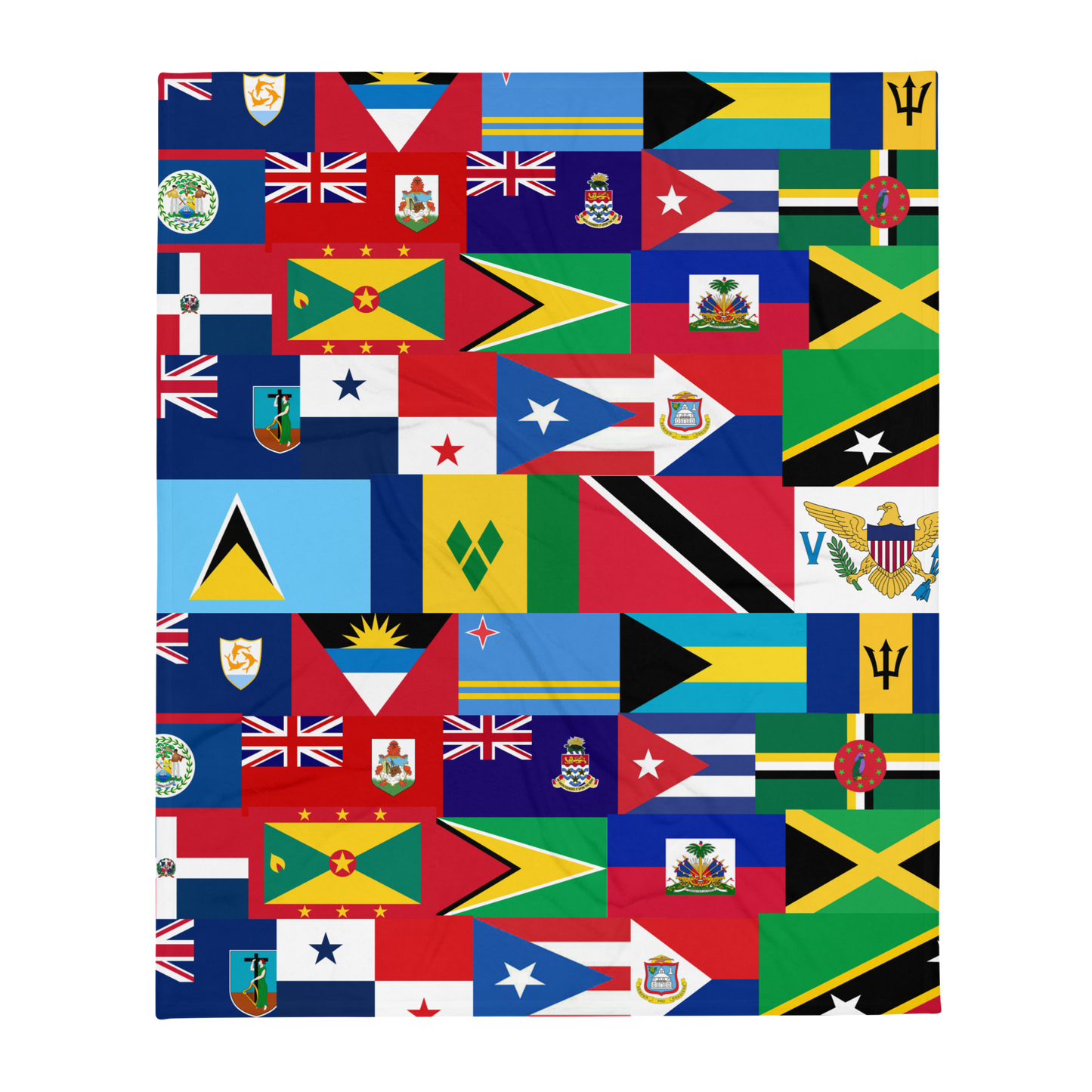 West Indian Flags Throw Blanket