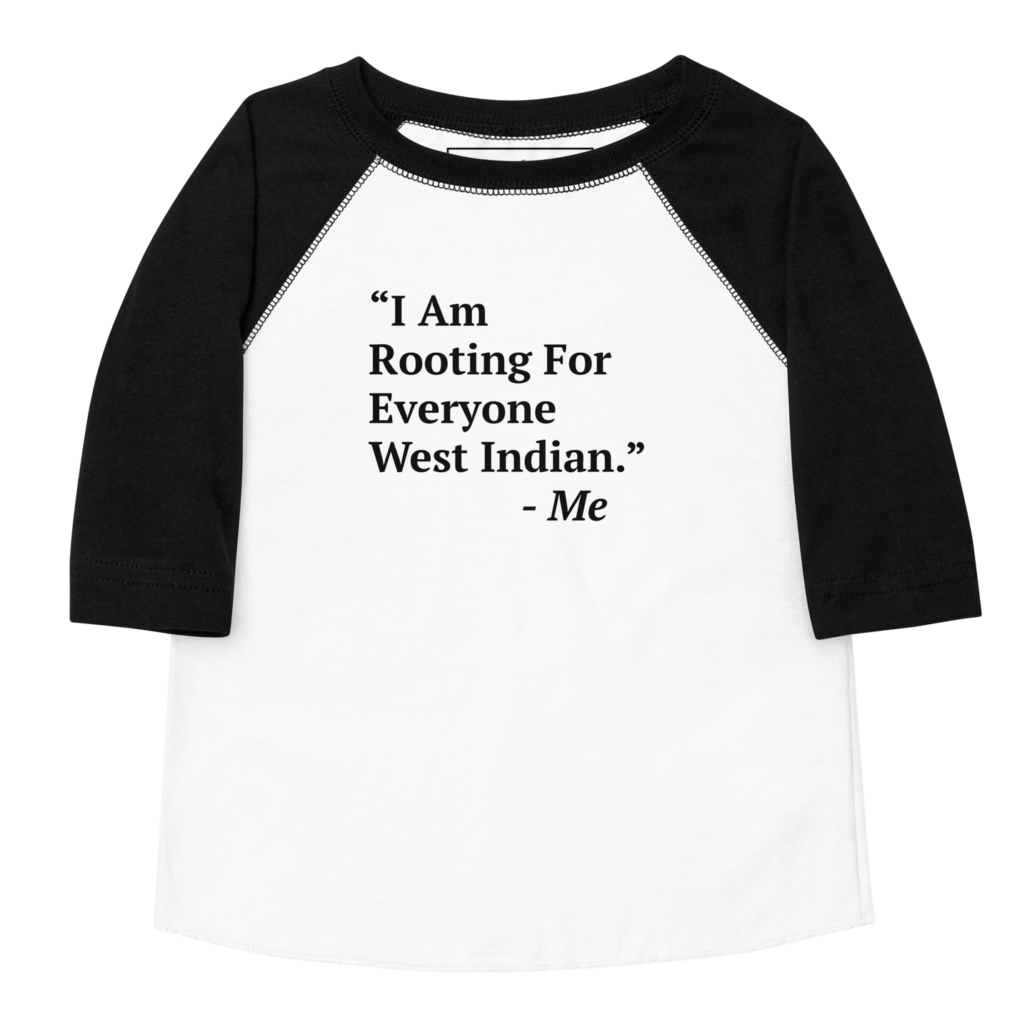 I Am Rooting: West Indian Toddler baseball shirt