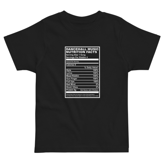Dancehall Music Nutrition Facts Toddler t-shirt