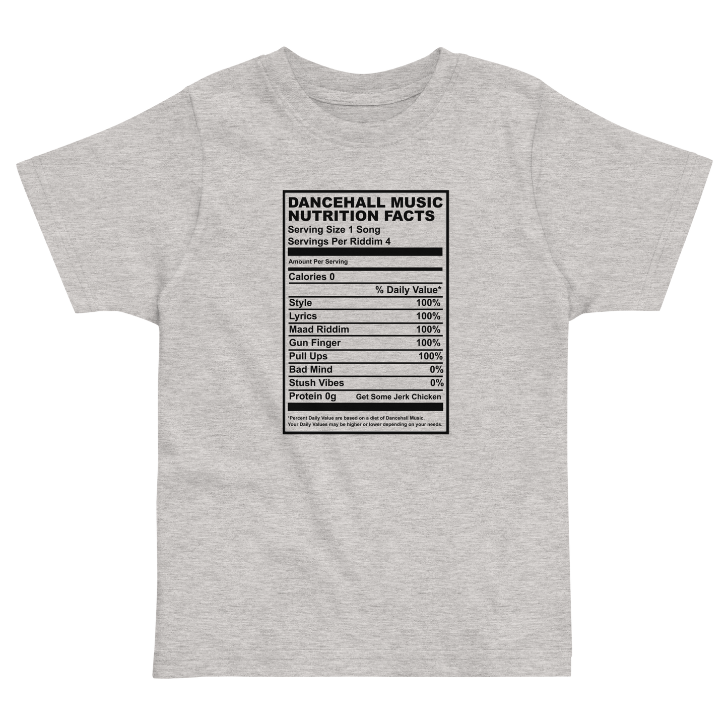Dancehall Music Nutrition Facts Toddler t-shirt