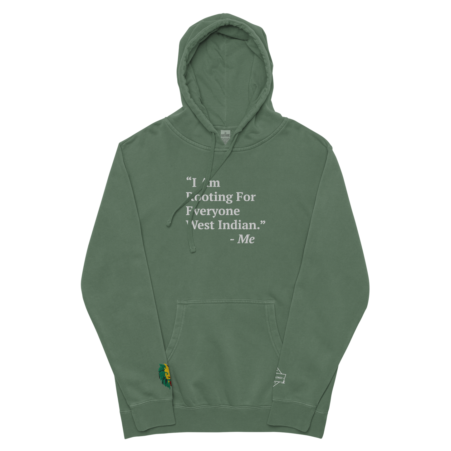 I Am Rooting: West Indian Unisex pigment-dyed hoodie (Set)