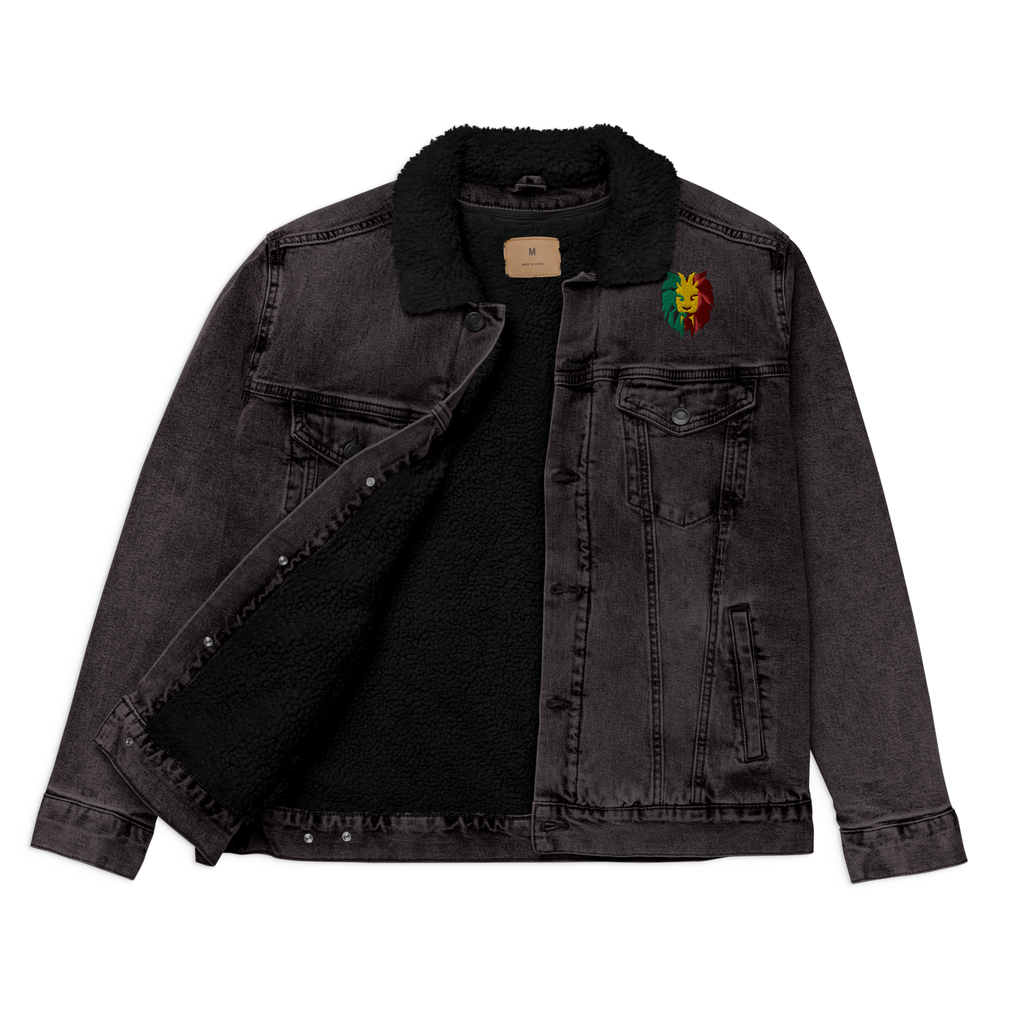 I Am Rooting: West Indian Unisex denim sherpa jacket