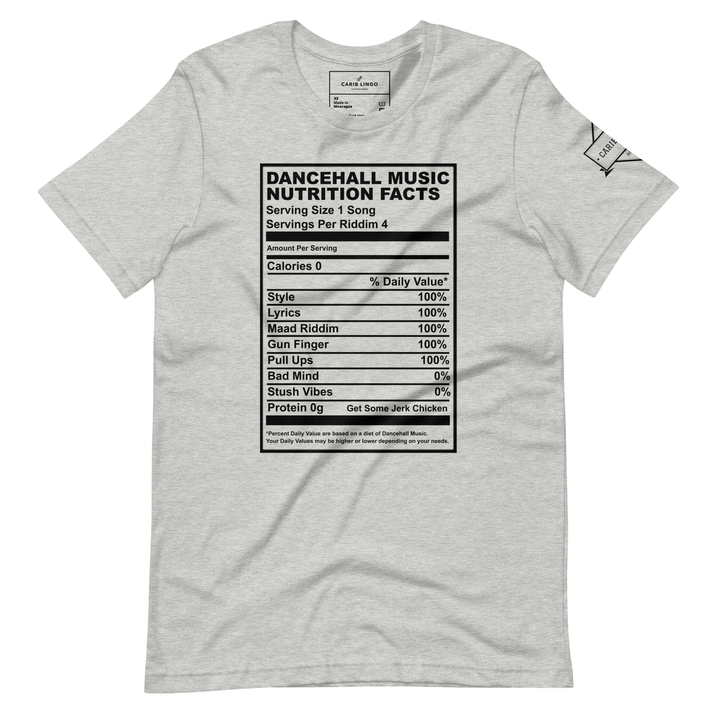 Dancehall Music Nutrition Facts Unisex t-shirt