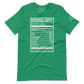 Dancehall Music Nutrition Facts Unisex t-shirt