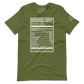 Dancehall Music Nutrition Facts Unisex t-shirt