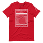 Dancehall Music Nutrition Facts Unisex t-shirt