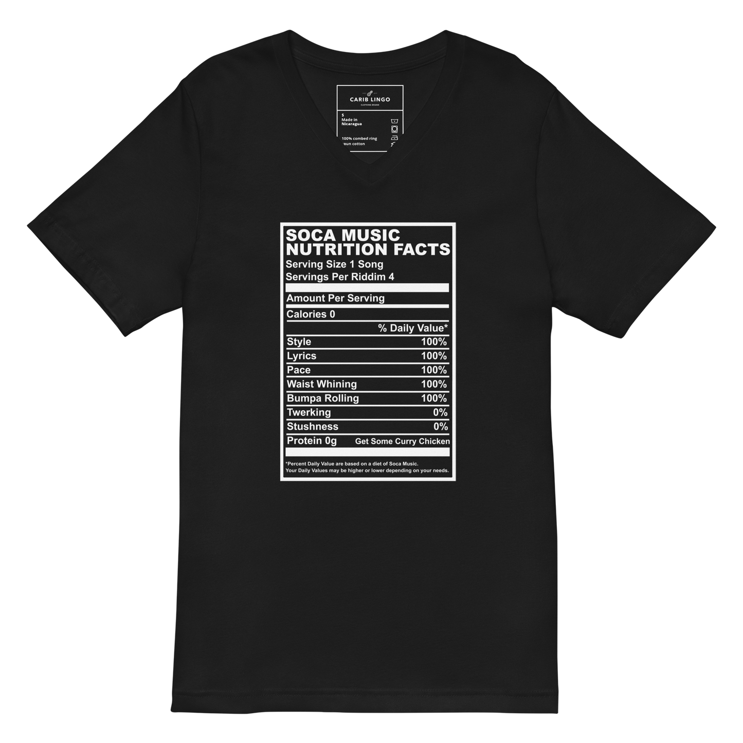 Soca Music Nutrition Facts V-Neck T-Shirt