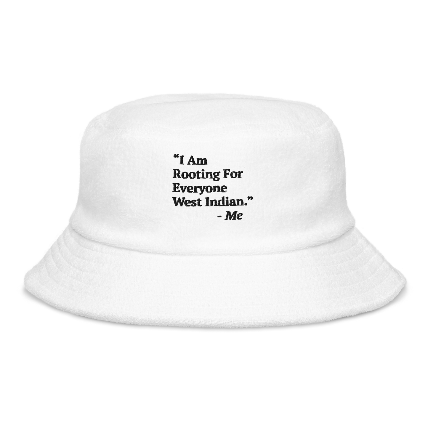 I Am Rooting: West Indian terry cloth bucket hat