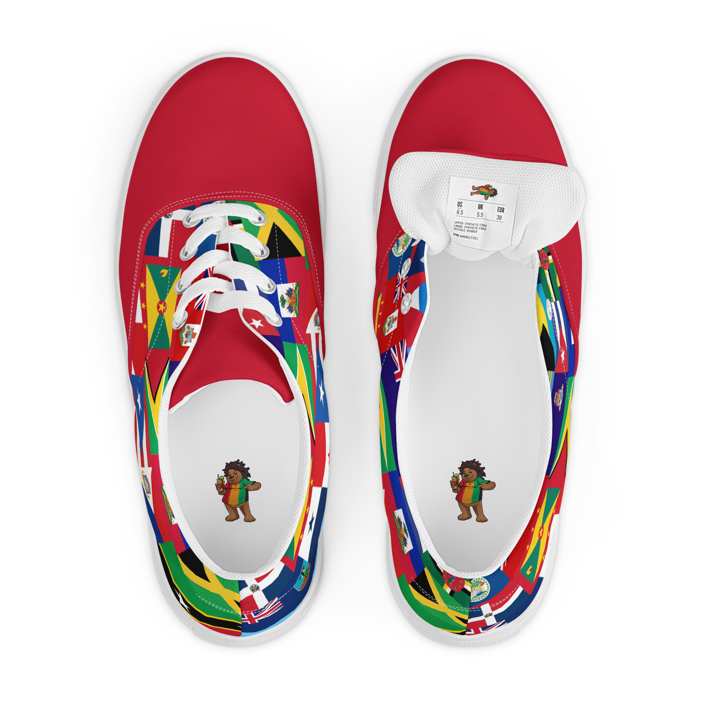 West Indian Flags Women’s lace-up canvas shoes
