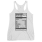 Soca Music Nutrition Facts Women's Racerback Tank