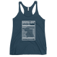 Dancehall Music Nutrition Facts Women's Racerback Tank
