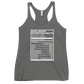 Soca Music Nutrition Facts Women's Racerback Tank