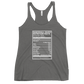 Dancehall Music Nutrition Facts Women's Racerback Tank
